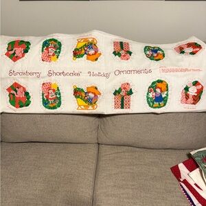 Vtg Strawberry Shortcake Holiday Ornaments  Cut & Sew Fabric 6 different Panels